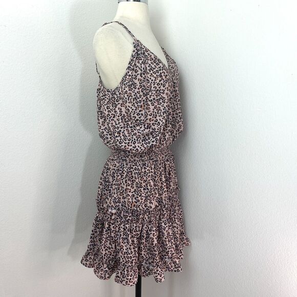 Chicme Animal Print Mini Dress Lg Whimsy Goth Fairy Gypsy Boho Festival Travel - Picture 5 of 12